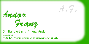 andor franz business card